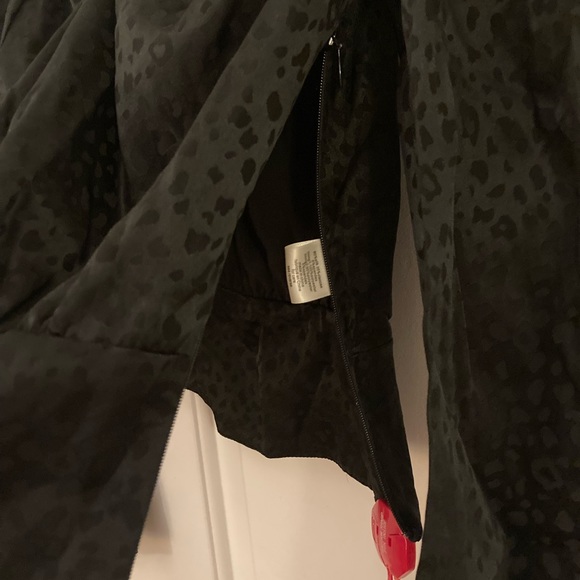 NWT Ronny Kobo BLACK NOT BLUE leopard silk bow cut out top size small $358 - Picture 8 of 15